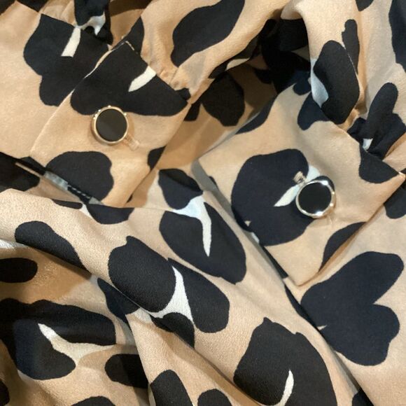 Kate Spade Forest Feline Tie-neck Top Blouse Small - Picture 12 of 15